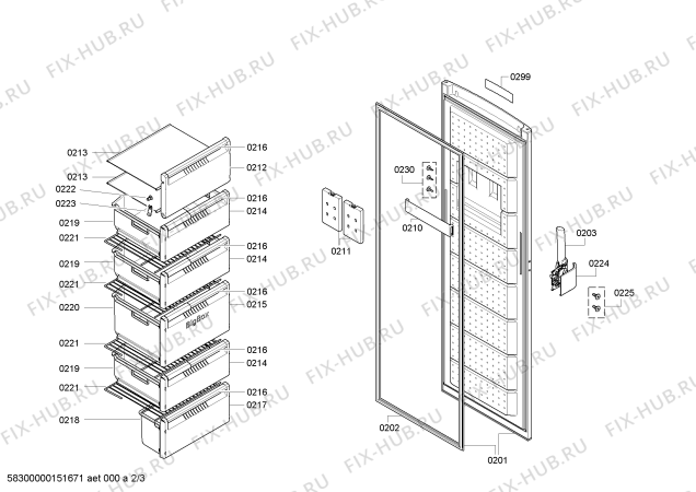 Схема №2 3GFB1417 с изображением Дверь для холодильной камеры Bosch 00711222