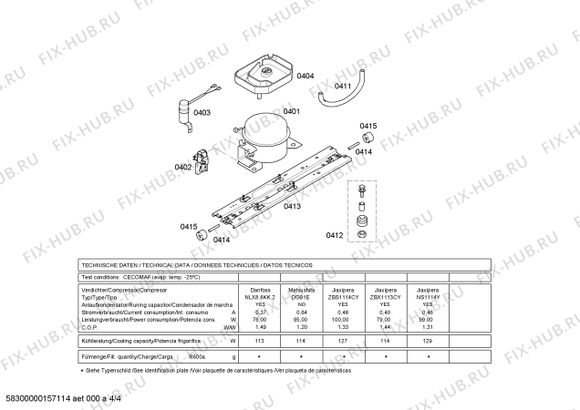 Взрыв-схема холодильника Bosch KGN36VB20 - Схема узла 04