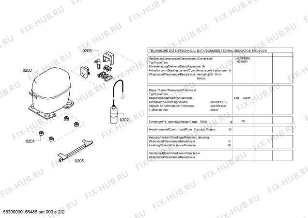 Взрыв-схема холодильника Bosch GSV16PW20G - Схема узла 02