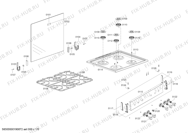 Схема №3 FP107K14SC COCINA CX650 BLANCA с изображением Декоративная панель для плиты (духовки) Bosch 00637611