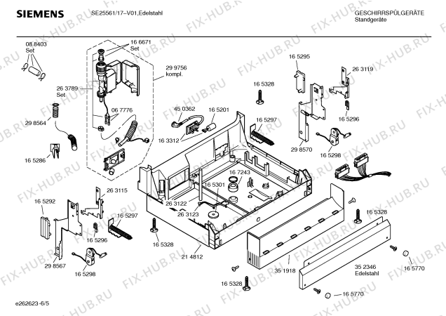 Взрыв-схема посудомоечной машины Siemens SE25561 - Схема узла 05
