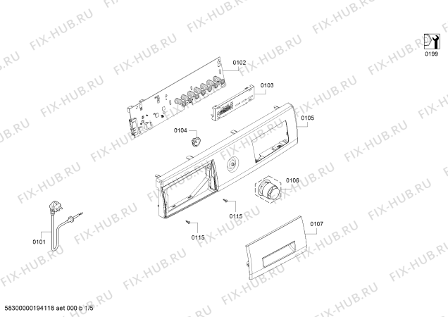 Схема №1 WM10T165IN с изображением Ручка для стиралки Siemens 12013485