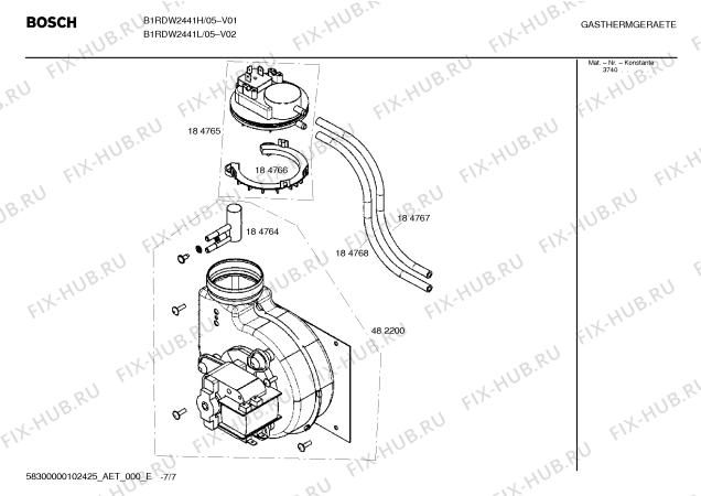 Схема №2 B1RDW2441H HERMETÝK, 20000 kcal/h, DOÐALGAZ с изображением Кодирующий штекер для водонагревателя Bosch 00423156