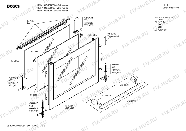 Схема №2 HBN131520B с изображением Панель управления для плиты (духовки) Bosch 00435473