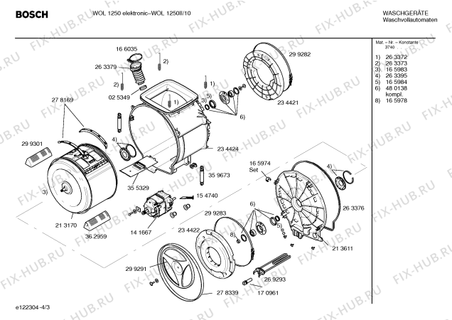 Схема №1 WOL1250II WOL1250 electronic с изображением Инструкция по эксплуатации для стиральной машины Bosch 00584714