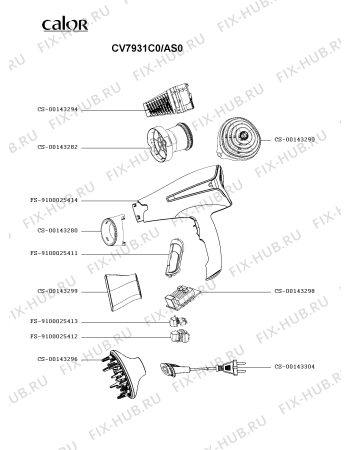 Схема №1 CV7931C0/AS0 с изображением Микропереключатель для электрофена Calor FS-9100025412