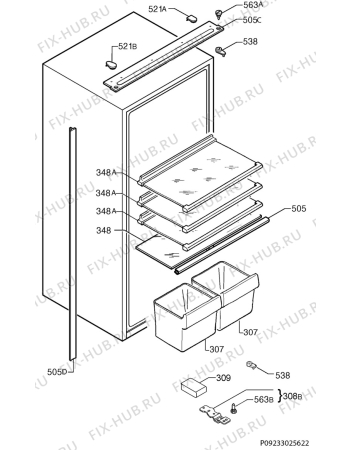Взрыв-схема холодильника Zanussi ZBA7190A - Схема узла Housing 001