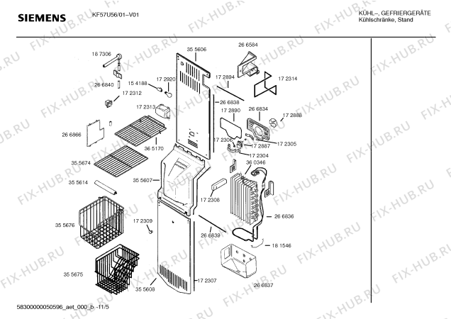 Взрыв-схема холодильника Siemens KF57U56 - Схема узла 06