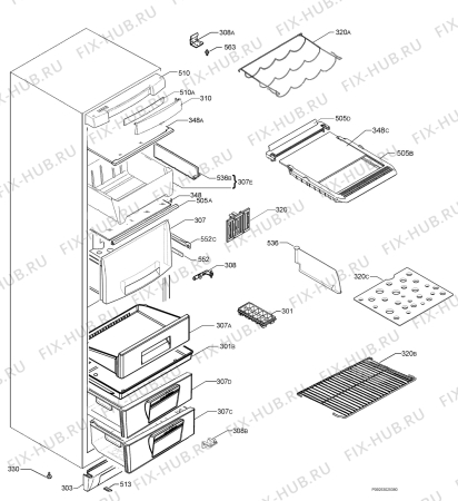 Взрыв-схема холодильника Electrolux ENB3951 - Схема узла Housing 001