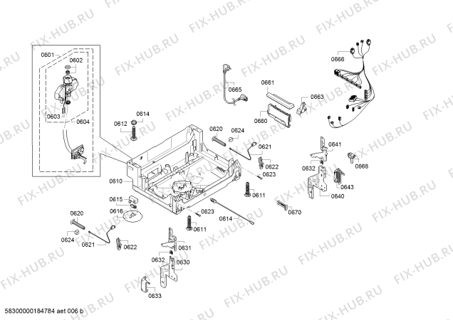 Взрыв-схема посудомоечной машины Bosch SBV99M30NL - Схема узла 06