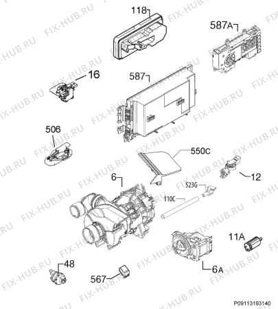 Схема №2 F50502IM0 с изображением Блок управления для электропосудомоечной машины Aeg 973911523059021