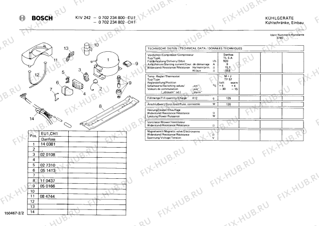 Взрыв-схема холодильника Bosch 0702234800 KIV242 - Схема узла 02