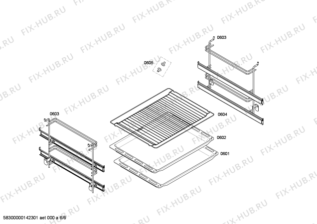 Взрыв-схема плиты (духовки) Bosch HBN232E1L - Схема узла 06