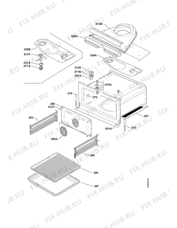 Взрыв-схема плиты (духовки) Aeg Electrolux KB9800E - Схема узла Oven