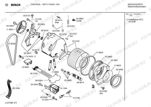 Схема №1 WM5047AGB Harlequin с изображением Корпус для стиралки Siemens 00234745