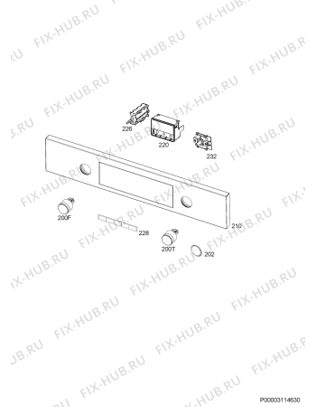 Взрыв-схема плиты (духовки) Electrolux EKI6675EIX - Схема узла Command panel 037