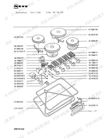 Взрыв-схема плиты (духовки) Neff 195304970 1344.11WSG - Схема узла 06