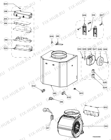 Взрыв-схема вытяжки Electrolux EFC7540X/GB - Схема узла Section 4