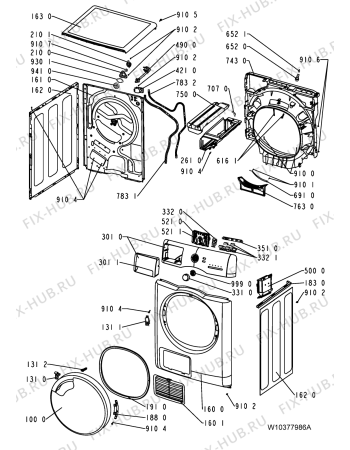 Схема №2 AZA9000 с изображением Декоративная панель для стиральной машины Whirlpool 481010370266
