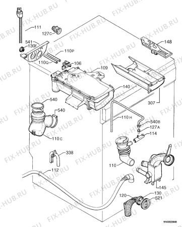 Взрыв-схема стиральной машины Juno Electrolux JWT8013 - Схема узла Hydraulic System 272