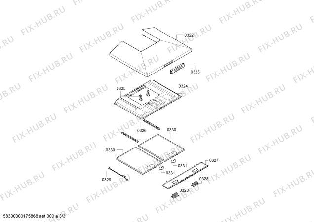 Взрыв-схема вытяжки Bosch DWW068E50 Bosch - Схема узла 03