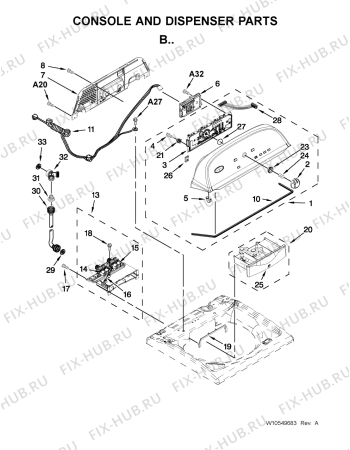 Схема №2 4GWTW5550YW с изображением Блок управления для стиралки Whirlpool 482000013032