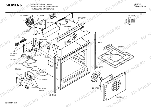 Схема №2 HE30050 с изображением Инструкция по эксплуатации для электропечи Siemens 00518893