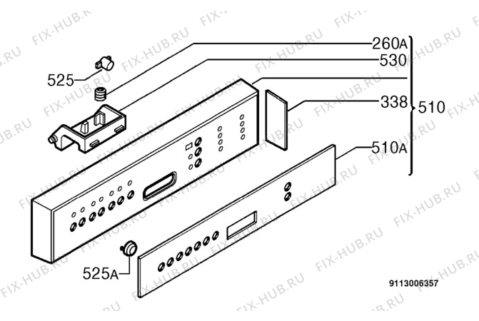 Взрыв-схема посудомоечной машины Privileg 978637_10262 - Схема узла Command panel 037