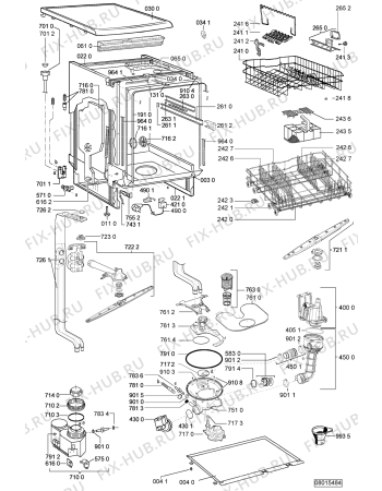 Схема №1 ADP 7609 S с изображением Обшивка для посудомоечной машины Whirlpool 480140101526