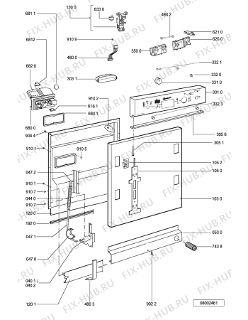 Взрыв-схема посудомоечной машины Bauknecht GSI 6988 AL - Схема узла