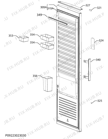 Взрыв-схема холодильника Electrolux LUC6NA24W - Схема узла Door