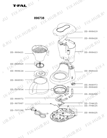 Схема №1 896763 с изображением Сосуд для электрокофемашины Seb SS-988993