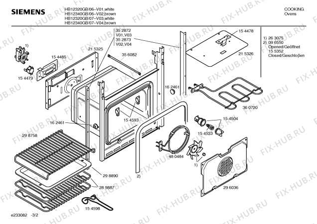 Схема №2 HB12340GB с изображением Панель для электропечи Siemens 00296364