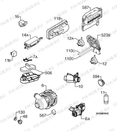 Взрыв-схема посудомоечной машины Juno Electrolux JSI76954X - Схема узла Electrical equipment 268