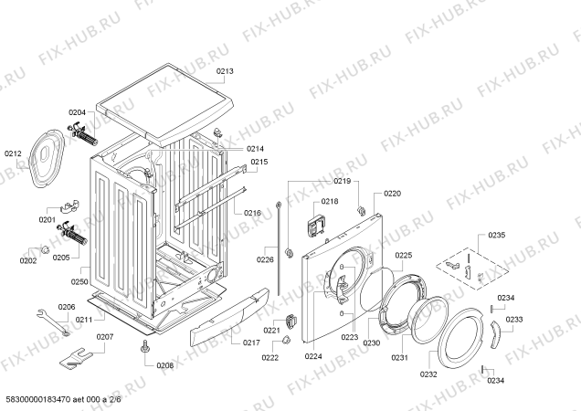 Взрыв-схема стиральной машины Siemens WM12E145OE iQ 300 varioPerfect - Схема узла 02