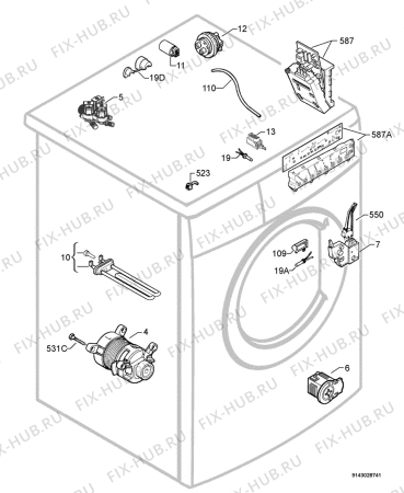 Взрыв-схема стиральной машины Zanussi ZWH5105A - Схема узла Electrical equipment 268