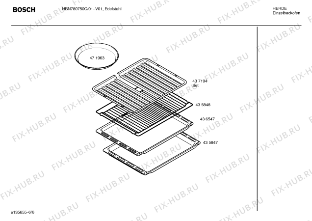Схема №3 HBN780750C с изображением Инструкция по эксплуатации для духового шкафа Bosch 00589914