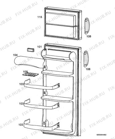 Взрыв-схема холодильника Far R2285 - Схема узла Door 003