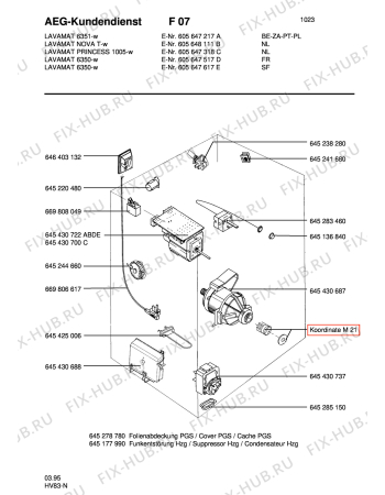 Взрыв-схема стиральной машины Aeg LAV6350 SENS. F - Схема узла Electrical equipment