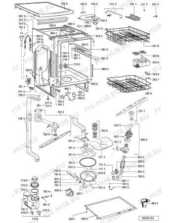 Схема №1 ADP 4425 WH с изображением Панель управления для посудомойки Whirlpool 481245372983