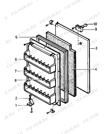 Взрыв-схема комплектующей Electrolux RA124D-1 - Схема узла Door 003