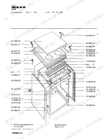 Взрыв-схема плиты (духовки) Neff 195303035 1194.11HSK - Схема узла 02