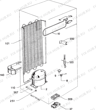 Взрыв-схема холодильника Zanussi ZI925/2TN - Схема узла Refrigerator cooling system