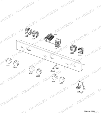 Схема №1 47036IU-MN с изображением Кнопка для плиты (духовки) Aeg 8070691038