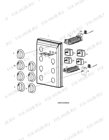Взрыв-схема комплектующей Electrolux EKC6187AB - Схема узла H10 Control Panel