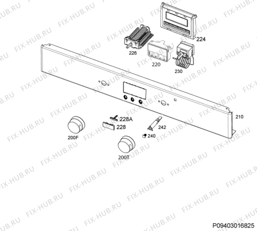 Взрыв-схема плиты (духовки) Electrolux EKI6352COX - Схема узла Command panel 037