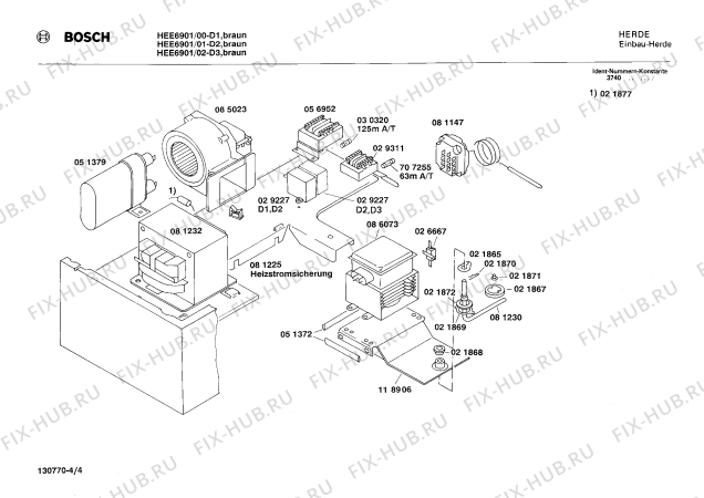 Взрыв-схема плиты (духовки) Bosch HEE6901 - Схема узла 04