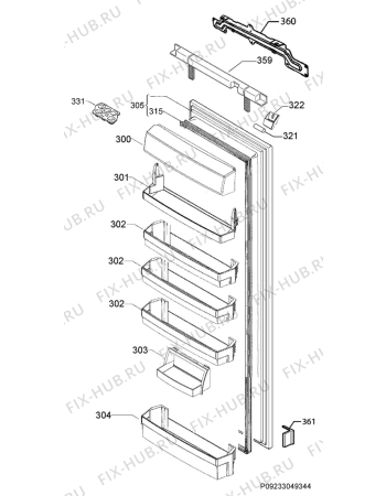 Взрыв-схема холодильника Electrolux IK3318CAR - Схема узла Door