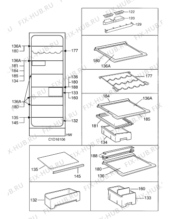 Взрыв-схема холодильника Electrolux ER8817CX - Схема узла Internal parts