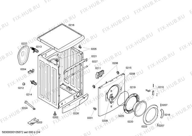 Взрыв-схема стиральной машины Bosch WFL2062PL Maxx WFL 2062 - Схема узла 02